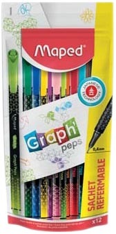 TROUSSE DE 12 FEUTRES D’ÉCRITURE “GRAPH’PEPS”
