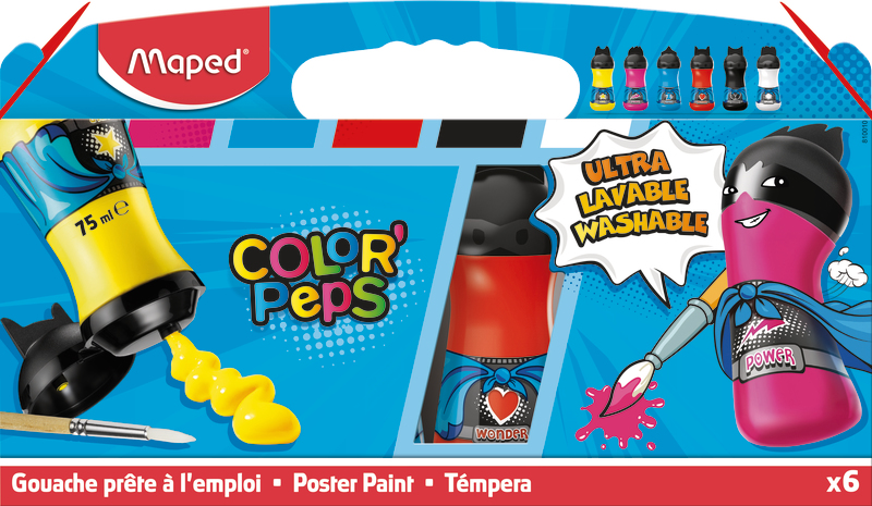 6 BOUTEILLES DE PEINTURE COLOR'PEPS MAPED