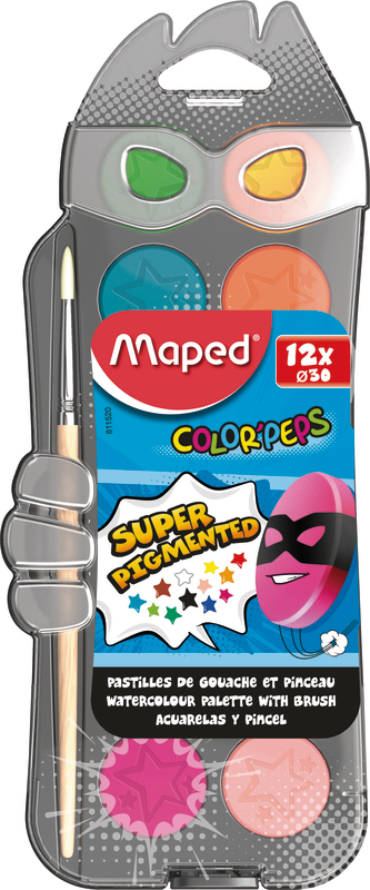 PALETTE DE 12 PASTILLES DE GOUACHE MAPED