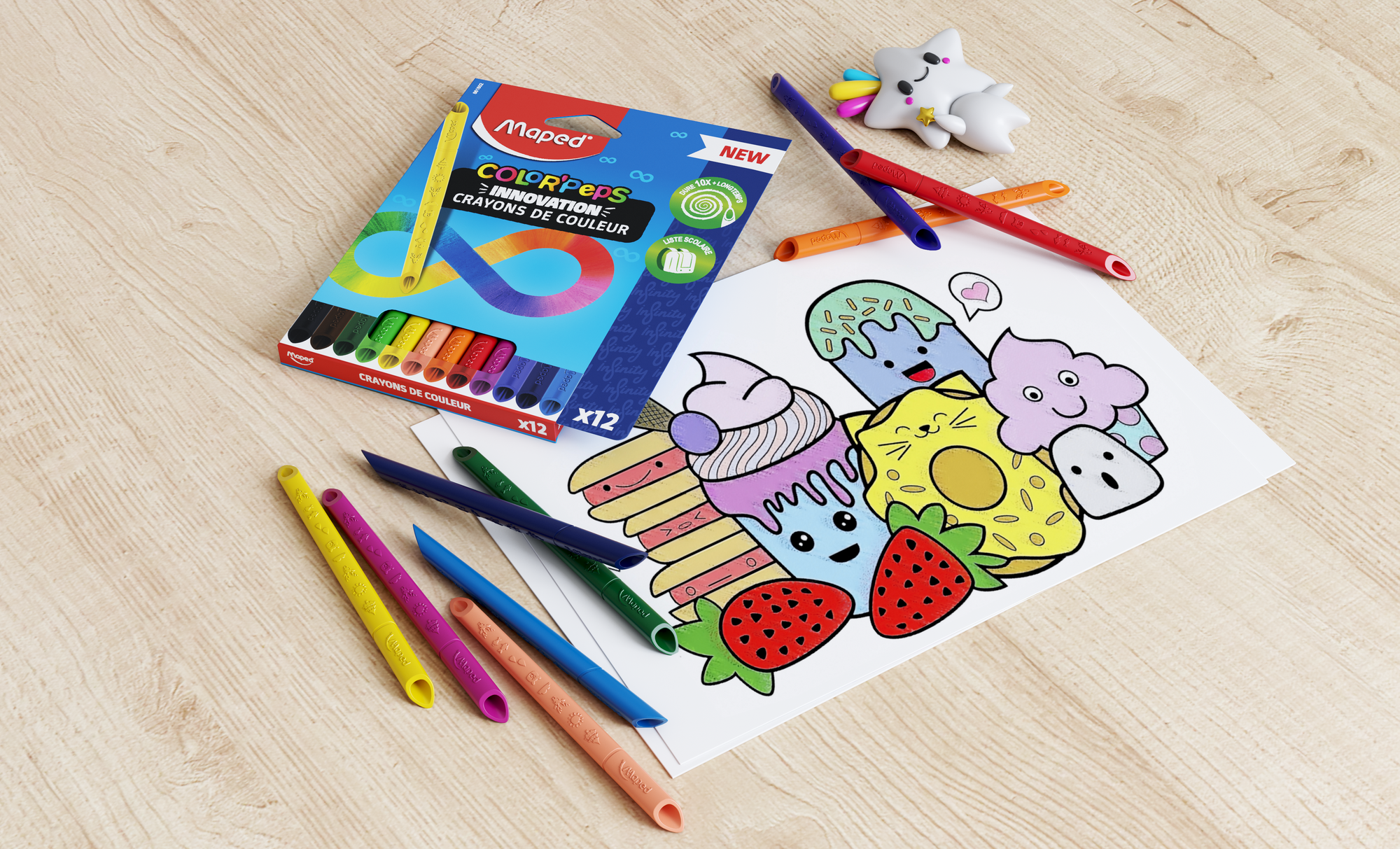 12 crayons de couleur 