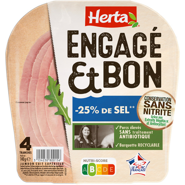  Jambon Engage Et Bon Herta code EAN 3154230800156 