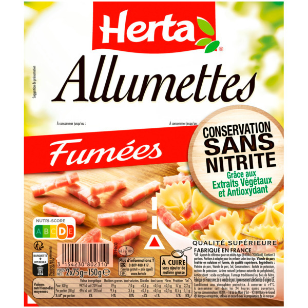  Allumettes Fumées Herta code EAN 3154230802310 