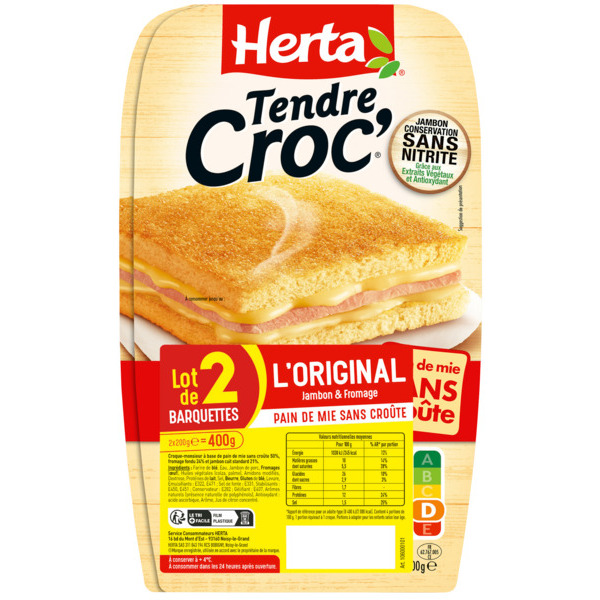 TENDRE CROC' JAMBON FROMAGE SANS CROÛTE
