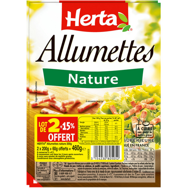 HERTA Allumettes code EAN 3154230805052 