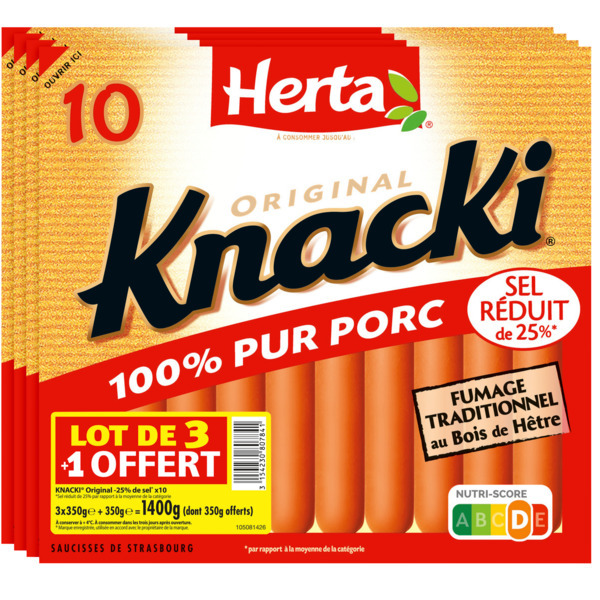  Saucisses Knacki Herta code EAN 3154230807841 