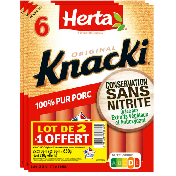  Knacki Original 100% pur porc code EAN 3154230808022 