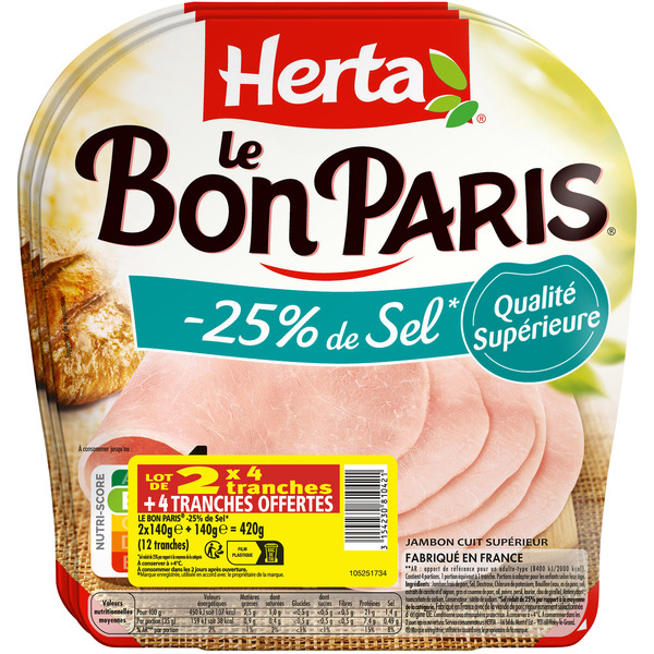 Jambon de Paris
-25% de sel