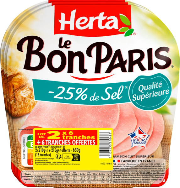  Jambon Le Bon Paris Herta code EAN 3154230810483 