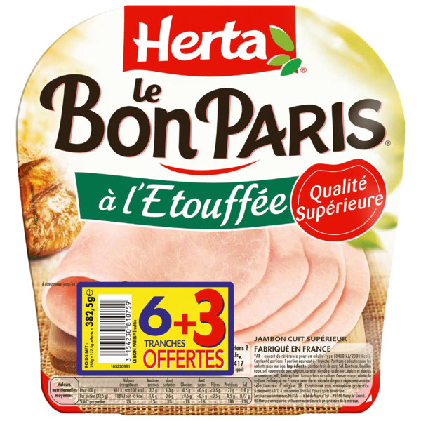  Jambon Le Bon Paris Herta code EAN 3154230810544 