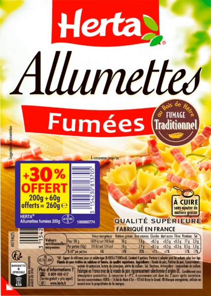 Allumettes Fumées Herta 3154230813705 Allumettes Fumées Herta 3154230813705