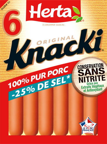 HERTA 68% d'économie sur le 2ème sur la gamme knacki herta code EAN 3154230815976 