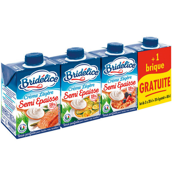 bridelice Crème légère semi épaisse  code EAN 3155250325476 