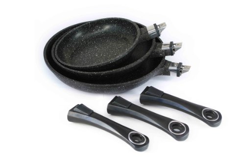 - 52003m - lot de 3 poêles façon pierre - 20/24...