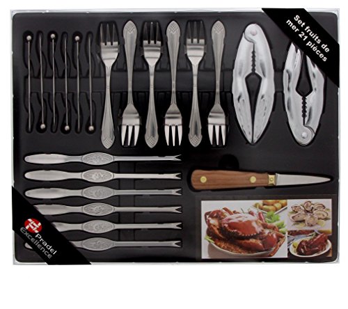 7244-21fm coffret fruits de mer set de 21 pièce...