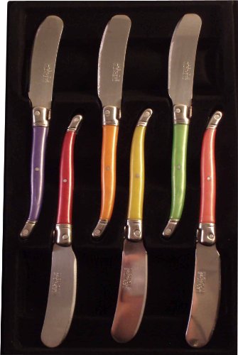 7506p-6 boîte de 6 couteaux à beurre pastel
