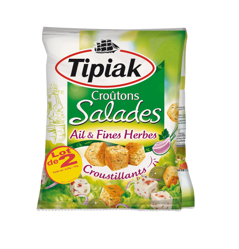 CROUTONS SALADE AIL ET FINES HERBES TIPIAK
