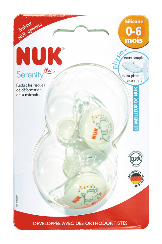 2 SUCETTES SERENITY+ SILICONE ELEPHANT NUK