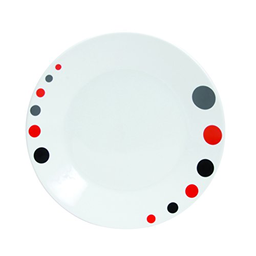 Menasty Table 7154018 lot de 6 assiettes à dessert polka porcelaine rouge/noir 19,2 x 20,5 x 2,1 cm code EAN 3164229810554 