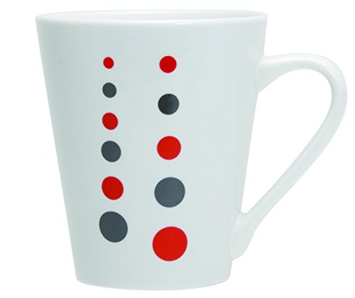 7154019 lot de 6 tasses polka porcelaine noir/r...