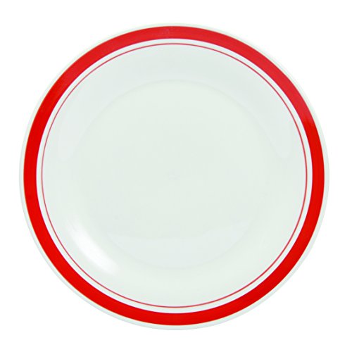 - 7154075 - assiettes resto - rouge/blanc - lot...