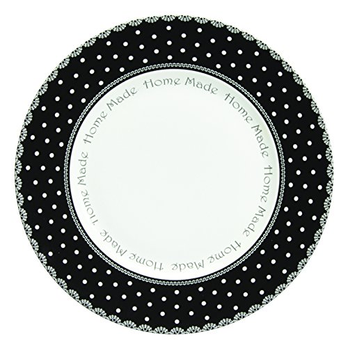 - 4060234 - assiettes pois - blanc/noir - lot de 6