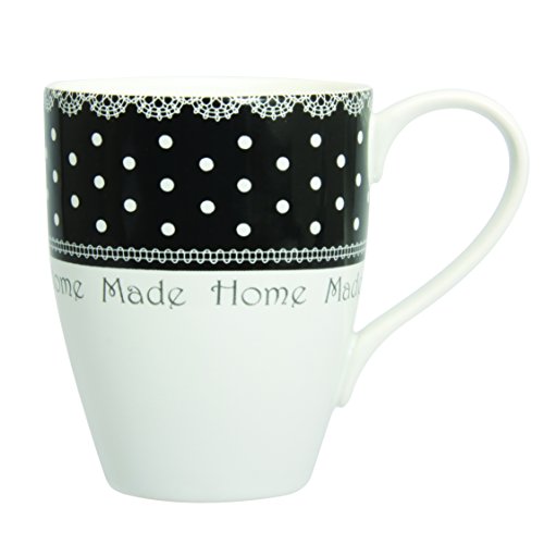 4060240 lot de 6 tasses pois grès noir/blanc 31 cl