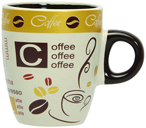 7150006 lot de 6 tasses golden coffee porcelain...