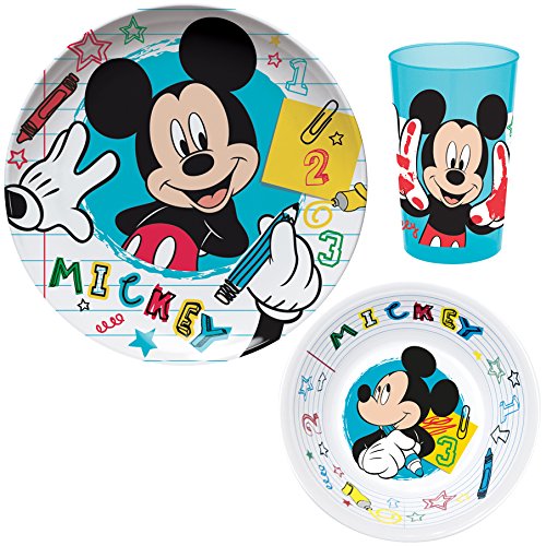 2684476 coffret 3 pièces mickey craft mélamine/...