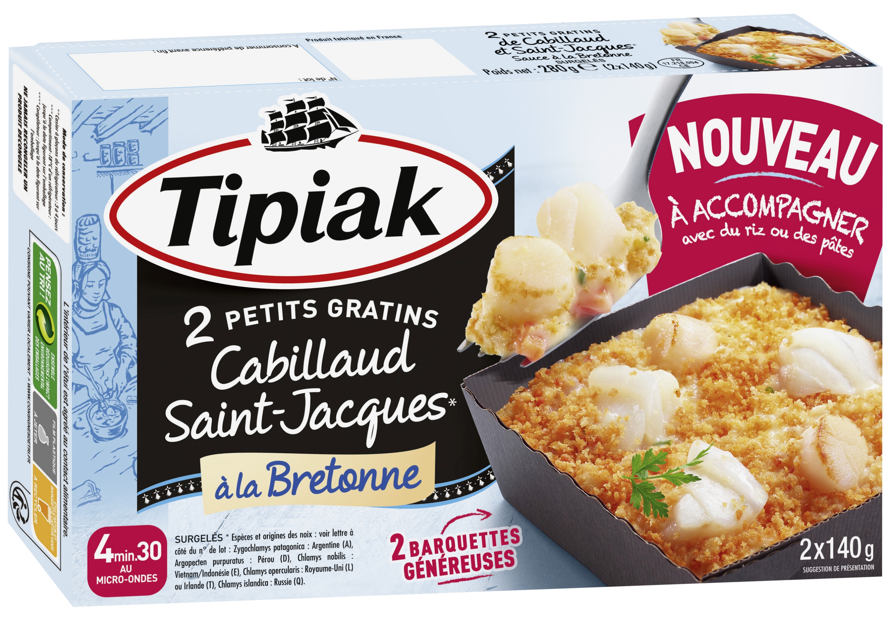 2 petits gratins cabillaud Saint-Jacques(1) à l...