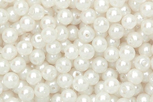 Perles Blanches Ø 4mm Plastique Aspect Nacré Lo...