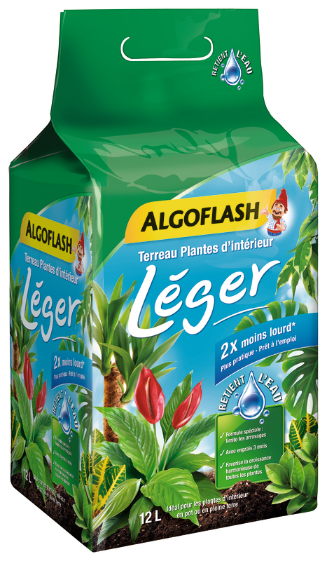 TERREAU LEGER PLANTES D'INTERIEUR 12 L ALGOFLASH