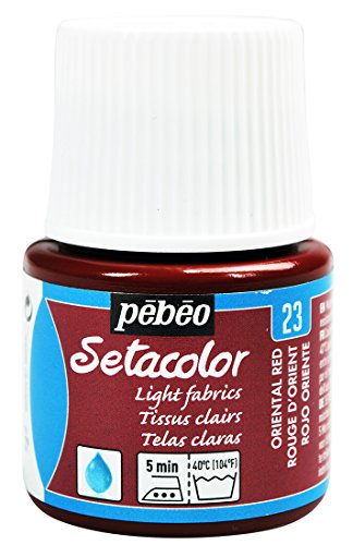 Peinture tissu setacolor tissus clairs rouge or...