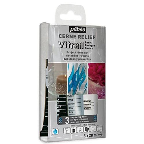 Kit 3 Cernes Relief Vitrail basic - Pébéo - Pei...