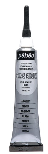 Peinture cerne relief argent - tube de 20ml