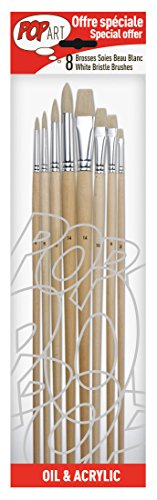 950150 pochette de 8 pinceaux manche longue soi...