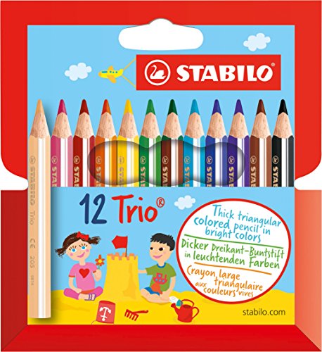 STABILO Trio court - Étui carton de 12 crayons ...