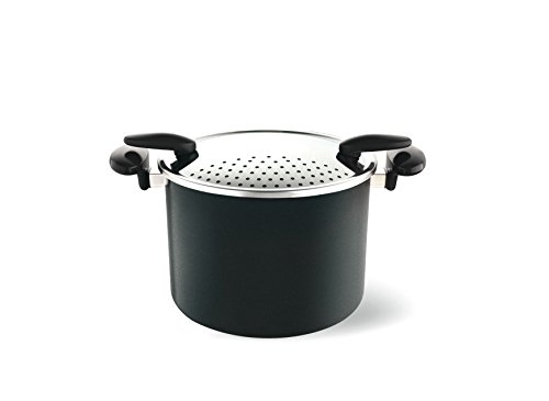 Marmite à pâtes antiadhérente en aluminium noir...