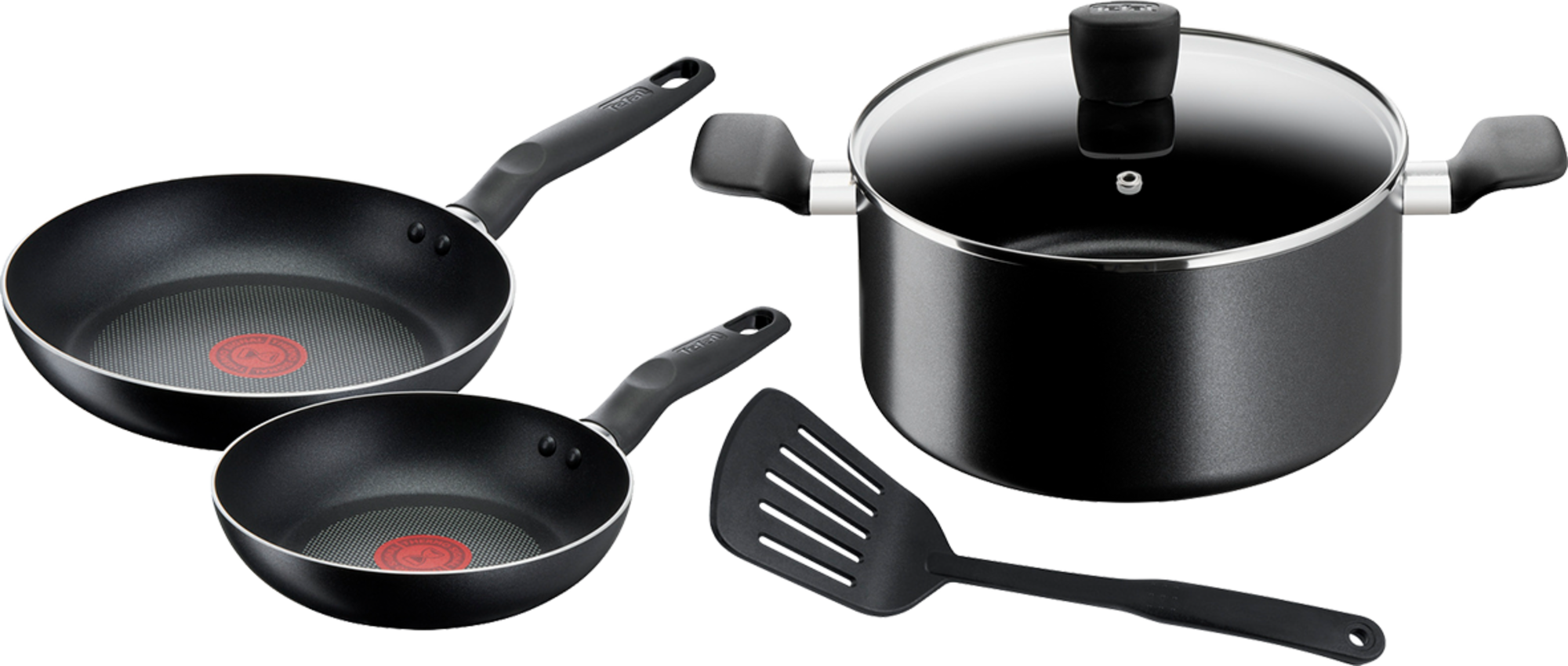 BATTERIE SUPERCOOK NOIR MANCHE FIXE 5 PIÈCES