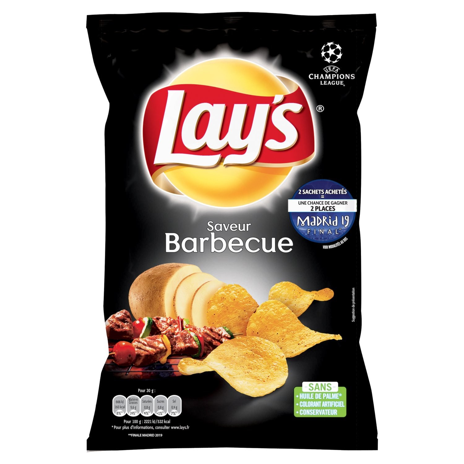 Chips barbecue LAY'S 3168930007432 LAY'S Chips barbecue LAY'S 3168930007432 LAY'S