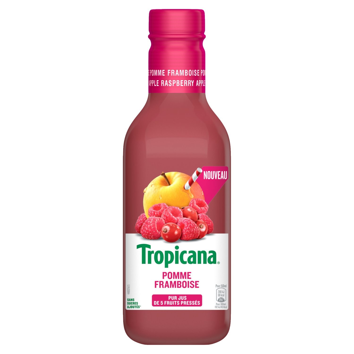 Jus Pomme framboise pur jus sans sucres ajoutés...