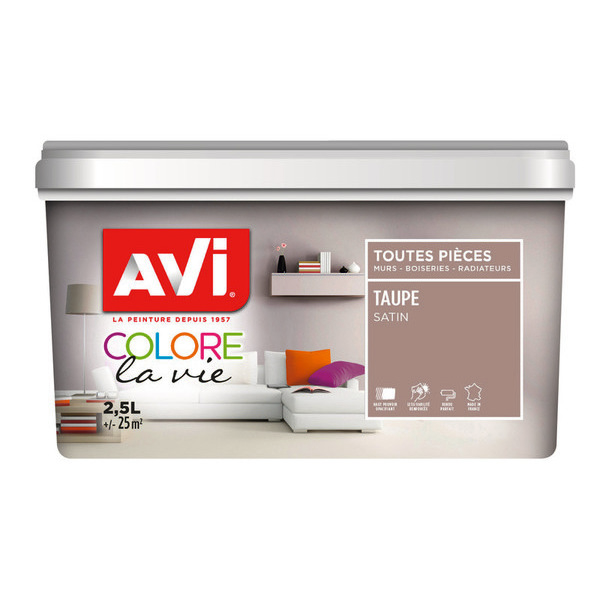 avi SUR LES POTS DE PEINTURE 2,5 L AVI COLORE LA VIE code EAN 3174269054467 
