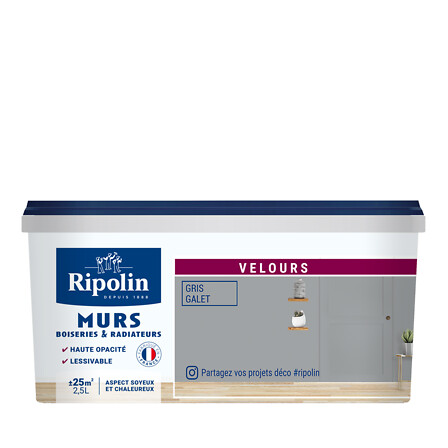 Peinture Deco - Gris galet - Velours - 2,5L