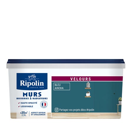 Peinture Deco - Bleu ainhoa - Velours - 2,5L