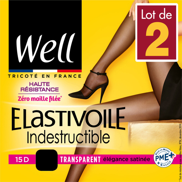 WELL Lot de 2 collants "Elastivoile" indestructible code EAN 3174551132552 