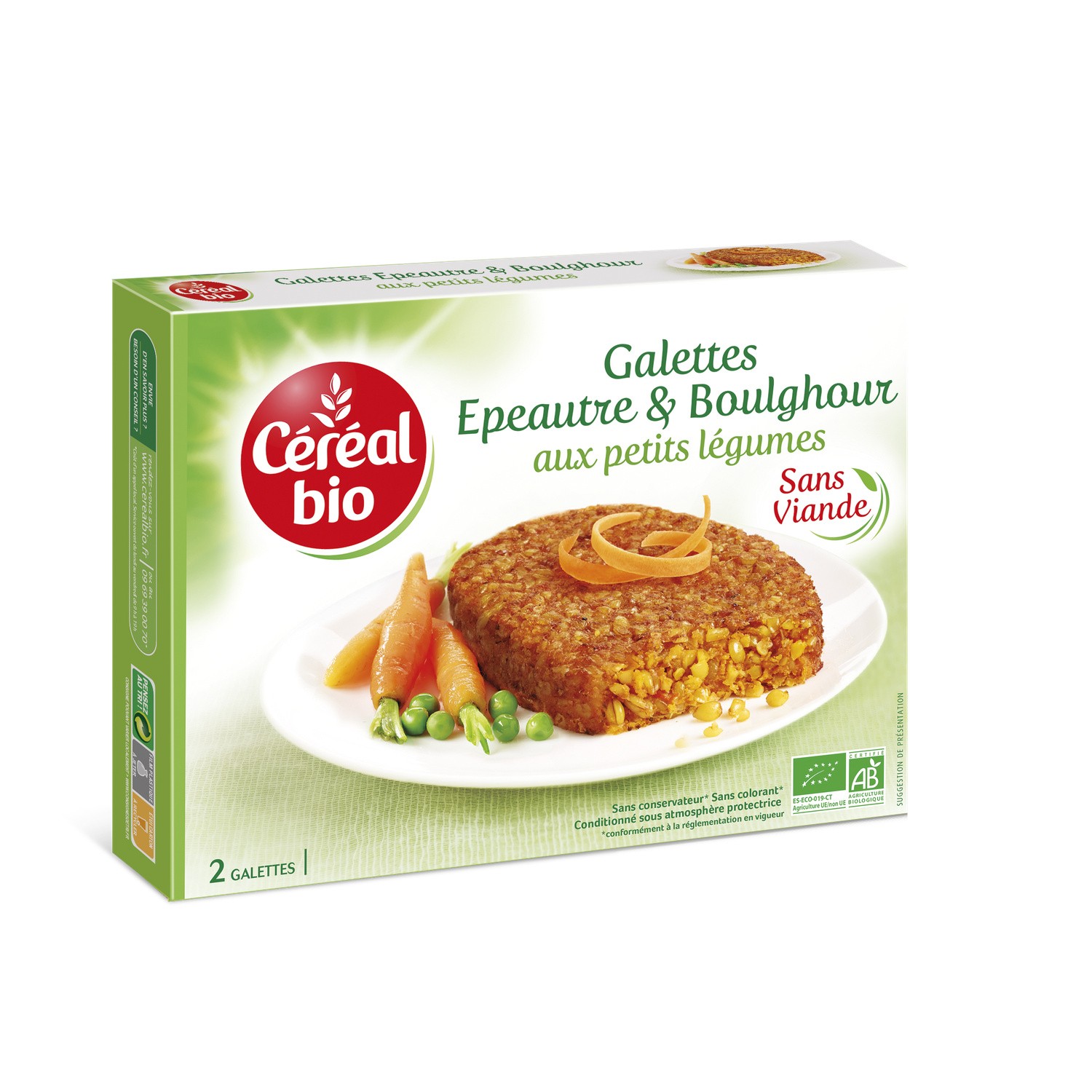 Plats cuisinés galettes épeautre/boulghour/légu...