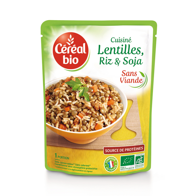 CUISINÉ LENTILLES RIZ & SOJA SANS VIANDE céréal...