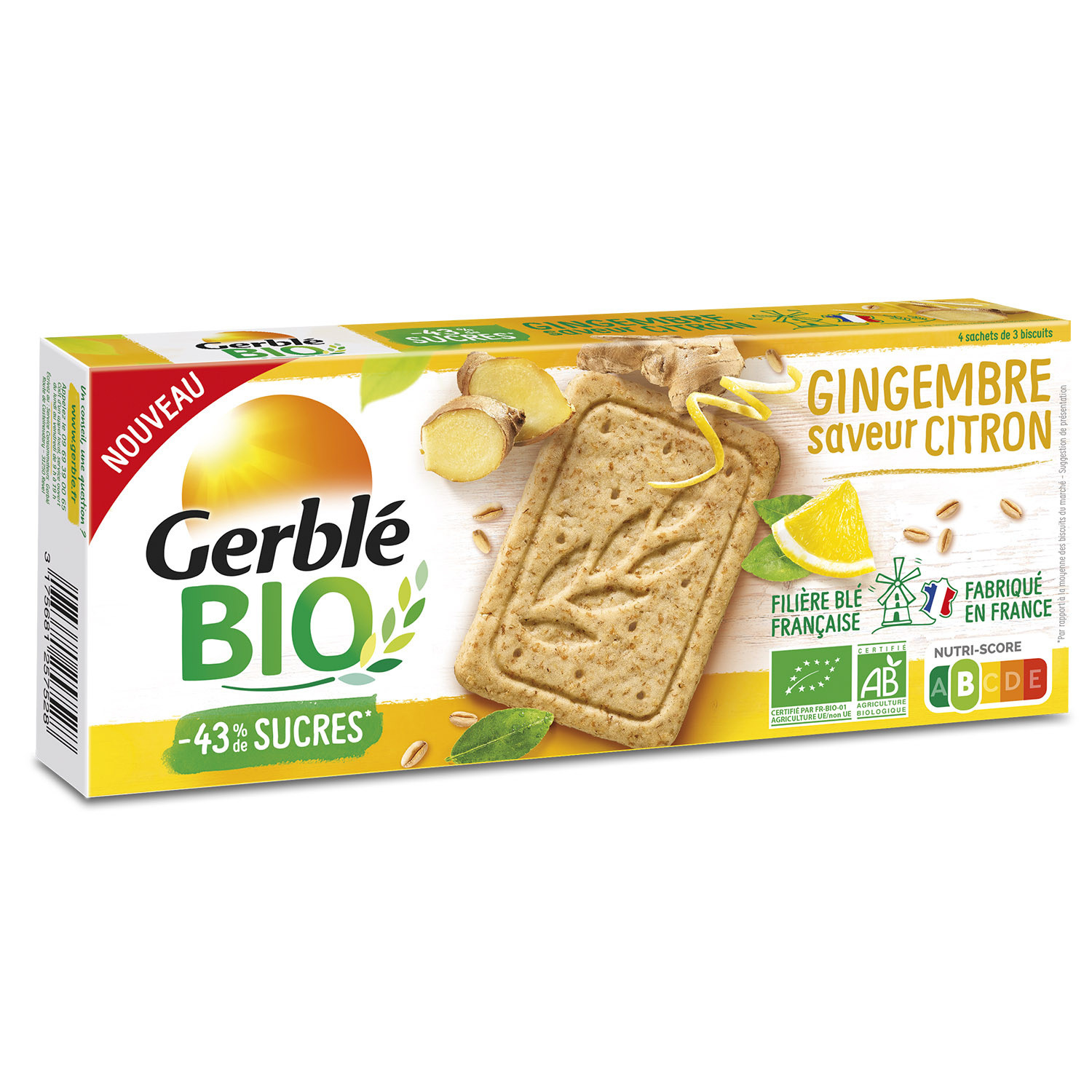 Biscuit sablé citron gingembre Bio GERBLE BIO