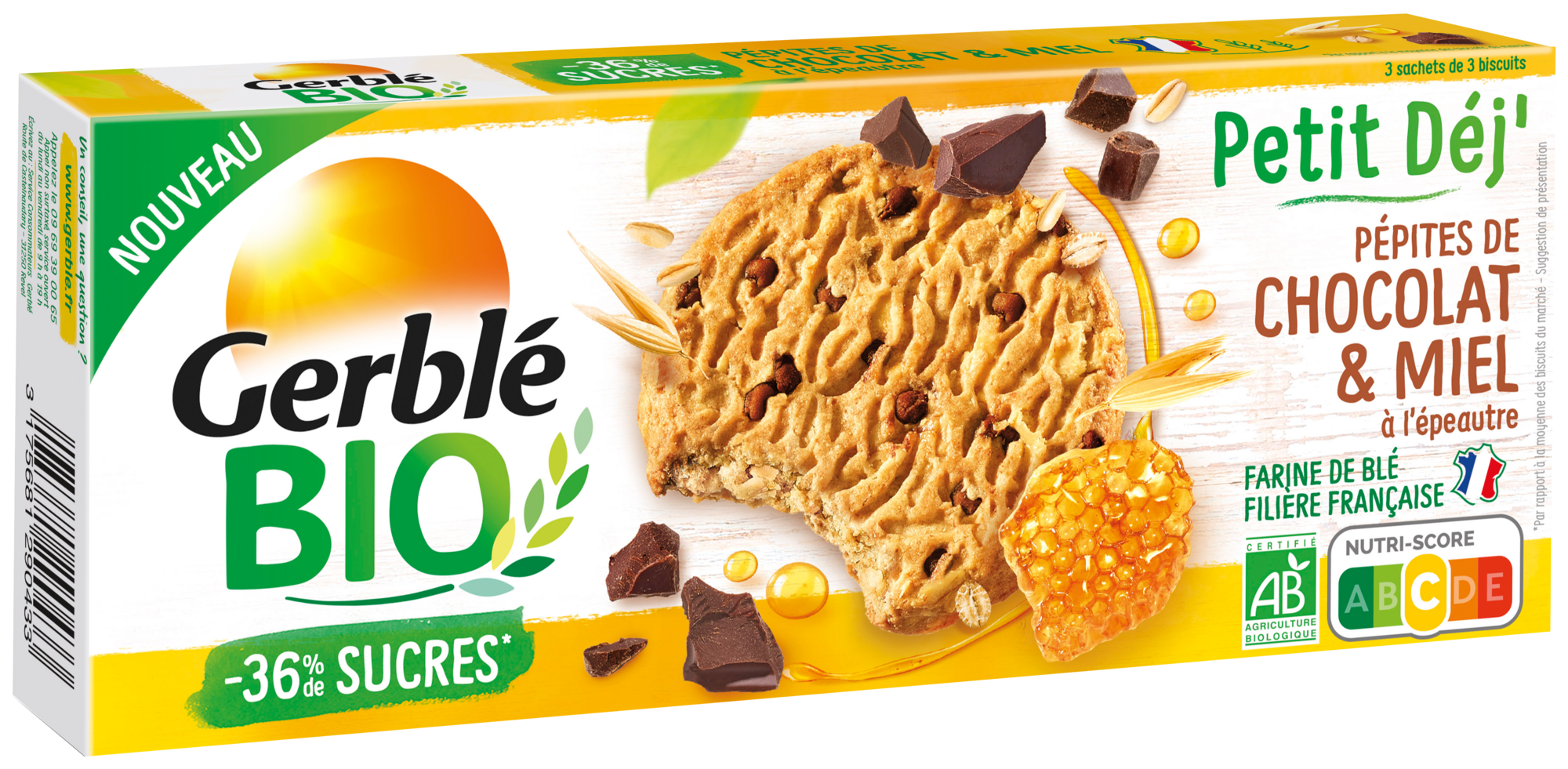 GERBLÉ BISCUITS PETIT DEJ' BIO code EAN 3175681290433 