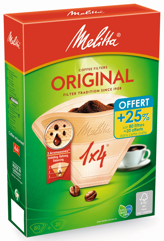 80 FILTRES 1X4 BRUN + 25 OFFERTS MELITTA