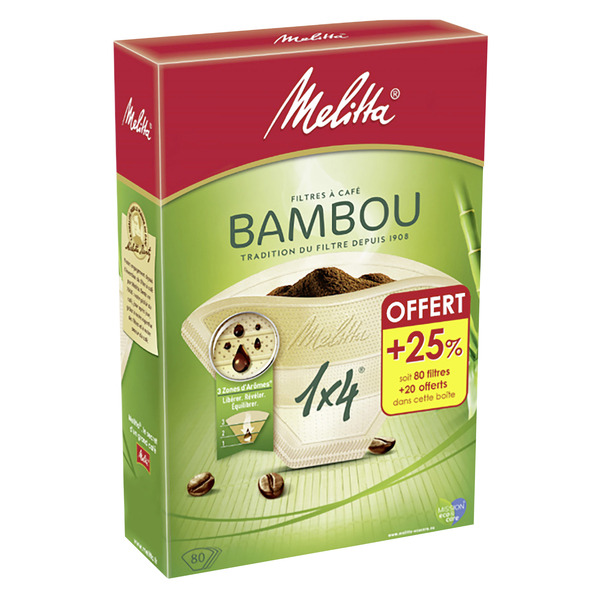 MELITTA Filtres à café 1x4 Bambou code EAN 3176070002811 